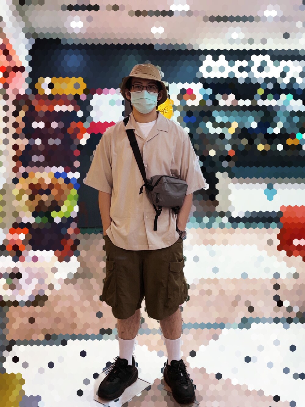 「ootd、HOKAONEONE、urbanoutdoor」｜「Life8のアイテム（帽子、ベージュ系）」を使った、rlianggさん（メンズ・175cm）の夏コーディネートの1枚目の写真