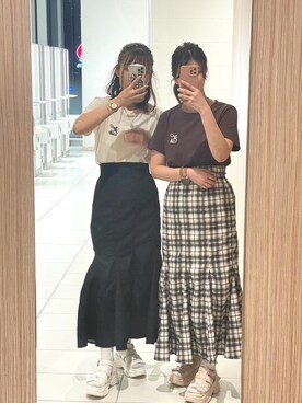 「one after another NICE CLAUP（ワンアフターアナザーナイスクラップ）のスニーカー底グルカサンダル（サンダル）」を使った、田中李央子さん（レディース・153cm）の夏コーディネート