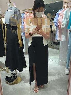 「リアルバイ」｜「アイテム（スカート）」を使った、田中李央子さん（レディース・153cm）の夏コーディネート