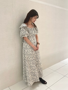 「うしろリボン」｜田中李央子さん（レディース・153cm）の夏コーディネート
