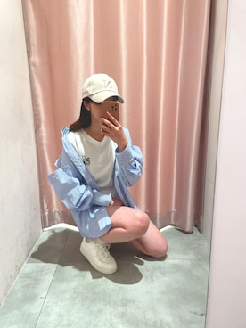 「NUN（エヌユーエヌ）のアイテム」を使った、田中李央子さん（レディース・153cm）の春コーディネート