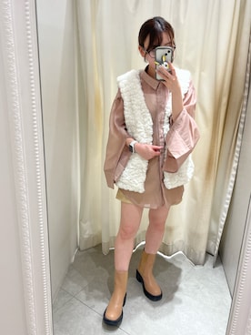 「one after another NICE CLAUP（ワンアフターアナザーナイスクラップ）のアイテム（ノーカラーコート）」を使った、きよみさん（レディース・158cm）の夏コーディネート