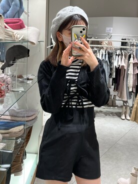 「one after another NICE CLAUP（ワンアフターアナザーナイスクラップ）のアイテム（ハンチング/ベレー帽）」を使った、きよみさん（レディース・158cm）の秋コーディネート