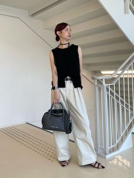 「レザーバッグ」｜minoriさん（レディース・151cm）の夏コーディネート