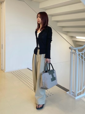 「アイテム（トートバッグ）」を使った、minoriさん（レディース・151cm）の夏コーディネート