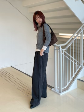 「アイテム（トートバッグ）」を使った、minoriさん（レディース・151cm）の秋コーディネート