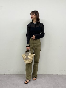 「H&M（エイチ・アンド・エム）のアイテム（パンツ）」を使った、minoriさん（レディース・151cm）の春コーディネート