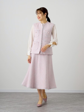 「アイテム（その他アウター、ピンク系）」を使った、Takahashi.mさん（レディース・168cm）の秋コーディネート