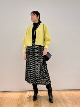 「プリントスカート」｜Takahashi.mさん（レディース・168cm）の冬コーディネート