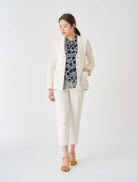 「ANAYI（アナイ）のアイテム（ノーカラージャケット）」を使った、Takahashi.mさん（レディース・168cm）の夏コーディネート
