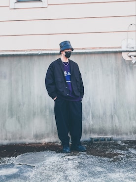 「SHAREEF（シャリーフ）のアイテム（スウェット）」を使った、ナオさん（メンズ・169cm）の冬コーディネート