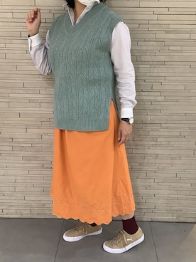「公園コーデ」｜BRICK HOUSE by Tokyo Shirts 東京駅一番街店さん（レディース・163cm）の秋コーディネート