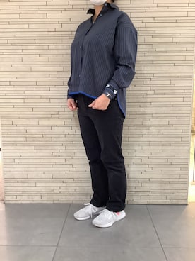 「アイテム（ビジネスシャツ）」を使った、BRICK HOUSE by Tokyo Shirts 東京駅一番街店さん（レディース・163cm）の冬コーディネート