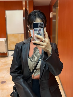 「TOYS McCOY（トイズマッコイ）のアイテム（Tシャツ/カットソー、ピンク系）」を使った、.さん（レディース・155cm）の春コーディネート