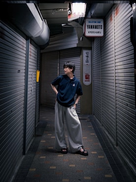 「アイテム（ポロシャツ）」を使った、Ryuuさん（メンズ・167cm）の秋コーディネート