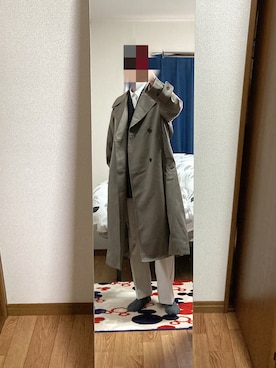 「WYM」｜「アイテム（トレンチコート）」を使った、りゅーせーさん（メンズ・167cm）の春コーディネート