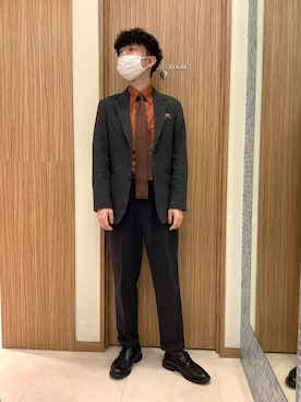 「アイテム（ビジネスシャツ）」を使った、SHIRTS PLAZA 磐田ららぽーと店さん（メンズ・170cm）の秋コーディネート