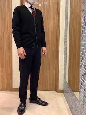 「アイテム（ビジネスシャツ）」を使った、SHIRTS PLAZA 磐田ららぽーと店さん（メンズ・170cm）の冬コーディネート
