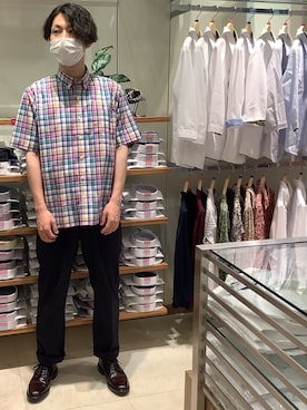 「UNIQLO（ユニクロ）のアイテム（スラックス）」を使った、SHIRTS PLAZA 磐田ららぽーと店さん（メンズ・170cm）の夏コーディネート
