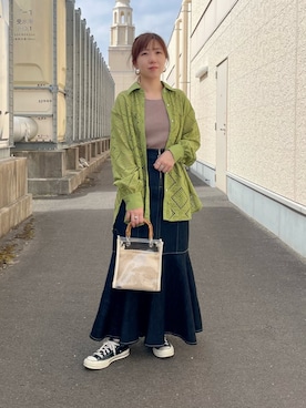「ピスタチオ」｜「アイテム（スニーカー）」を使った、kyokoさん（レディース・155cm）の春コーディネート
