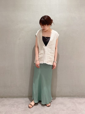 「ベストコーデ」｜「アイテム（キャミソール）」を使った、OIZUMI_157cmさん（レディース・157cm）の春コーディネート