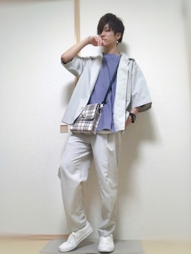 「アイテム（イヤリング）」を使った、フォロワー1000まで投稿者相互さん（メンズ・168cm・10代）の夏コーディネート