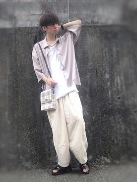 「Figments（フィグメンツ）のアイテム」を使った、フォロワー1000まで投稿者相互さん（メンズ・168cm）の夏コーディネート