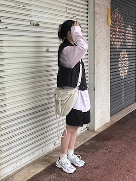 「アイテム（ベスト）」を使った、𝙣𝙚𝙢𝙪𝙢𝙞さん（レディース・159cm・10代）の春コーディネート