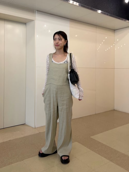バックリボンイージーサロペット