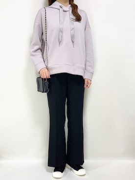 「OZOC（オゾック）のアイテム（パンツ）」を使った、Micoさん（レディース・160cm）の秋コーディネート