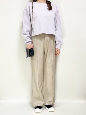 「archives（アルシーヴ）のアイテム（パンツ）」を使った、Micoさん（レディース・160cm）の春コーディネート