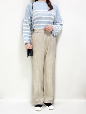 「archives（アルシーヴ）のアイテム（パンツ）」を使った、Micoさん（レディース・160cm）の春コーディネート