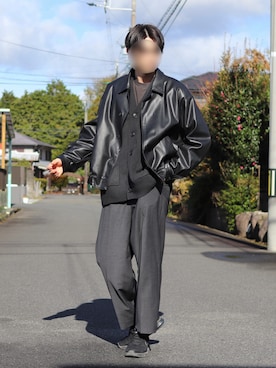 「アイテム（カーディガン/ボレロ）」を使った、トミーさん（メンズ・178cm）の冬コーディネート