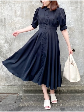 「tocco closet（トッコ　クローゼット）のアイテム（シャツワンピース）」を使った、tocco_kudoさん（レディース・165cm）の夏コーディネート