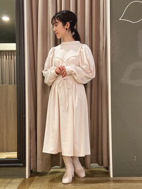 「SLURR（スラ―）のアイテム（ワンピース/ドレス）」を使った、minoriさん（レディース・147cm）の秋コーディネート