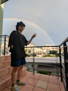 「アイテム（キャスケット）」を使った、SHさん（メンズ・174cm）の夏コーディネート