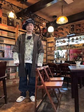 「アイテム（キャスケット）」を使った、SHさん（メンズ・174cm）の秋コーディネート