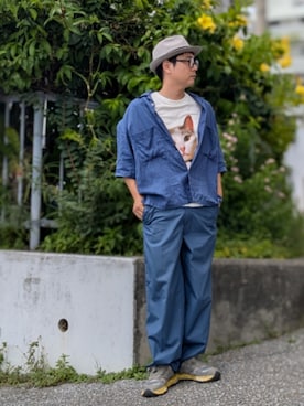 「アイテム（スラックス）」を使った、SHさん（メンズ・174cm）の夏コーディネート