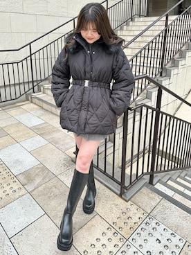「OLIVE des OLIVE（オリーブデオリーブ）のアイテム（その他アウター）」を使った、きらさん（レディース・164cm）の冬コーディネート