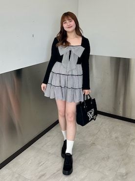 「チェックワンピース」｜きらさん（レディース・164cm）の春コーディネート
