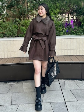 「OLIVE des OLIVE（オリーブデオリーブ）のアイテム（その他アウター）」を使った、きらさん（レディース・164cm）の冬コーディネート