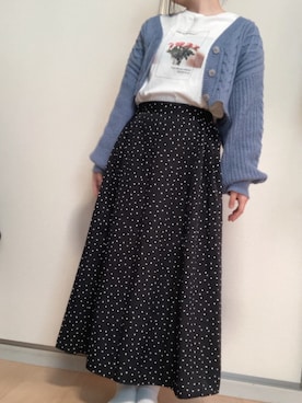 「ヒラキ（ヒラキ）のアイテム（スカート、ブラック系）」を使った、ひめさん（レディース・152cm）の冬コーディネート