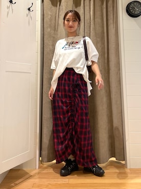 「Ray BEAMS（レイビームス）のアイテム（スカート）」を使った、KANAKOさん（レディース・163cm）の夏コーディネート