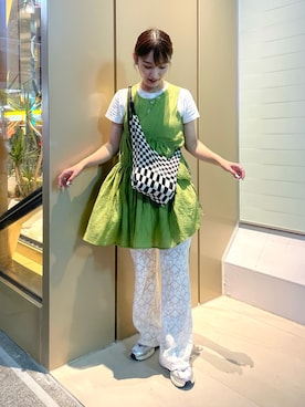 「LASTFRAME（ラストフレーム）のアイテム」を使った、KANAKOさん（レディース・163cm）の夏コーディネート