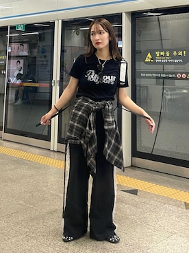 「Ray BEAMS（レイビームス）のアイテム」を使った、KANAKOさん（レディース・163cm）の夏コーディネート