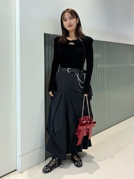 「Ray BEAMS（レイビームス）のアイテム（スカート）」を使った、KANAKOさん（レディース・163cm）の秋コーディネート