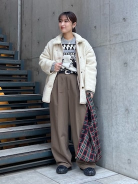 「Ray BEAMS（レイビームス）のアイテム（その他アウター）」を使った、KANAKOさん（レディース・163cm）の秋コーディネート