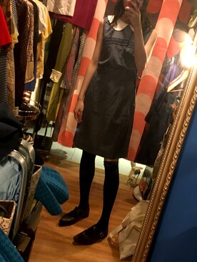 「VINTAGE（ヴィンテージ）のアイテム（ジャンパースカート）」を使った、luciahoさん（レディース・163cm）の夏コーディネート