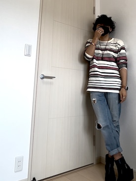 「LiNoH（リノー）のアイテム（トップス）」を使った、kei_nishimuraさん（メンズ・173cm）の秋コーディネート