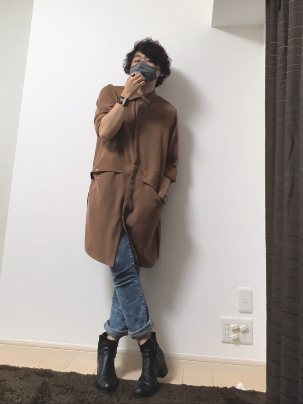 「STUDIOUS、SHAREEF、夏コーデ、カジュアル、オトナカジュアル、ロングシャツ」｜「SHAREEFのHEEL BOOTS（ブーツ、ブラック系）」を使った、kei_nishimuraさん（メンズ・173cm）の夏コーディネートの1枚目の写真